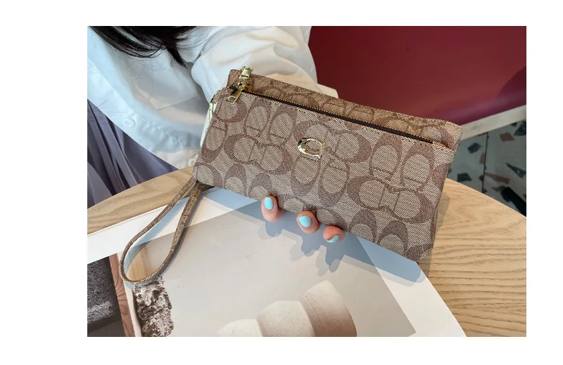 Neue Reißverschluss-Langbörse für Damen & Herren, Geldbörse mit mehreren Kartenfächern, Handgelenk-Clutch, Kartenhalter, Münzfach, Geldfach. – Detail 3
