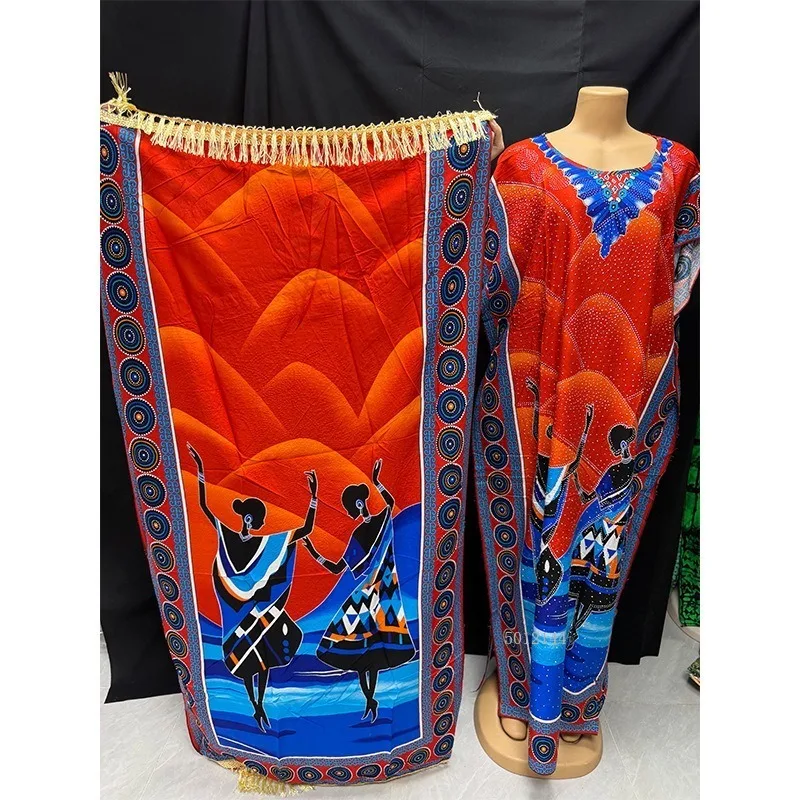 

2026, новое модное летнее платье больших размеров для тяжелых вечеринок, этническое длинное платье в африканском стиле с бриллиантовым принтом, женское платье Bubu, африканские платья