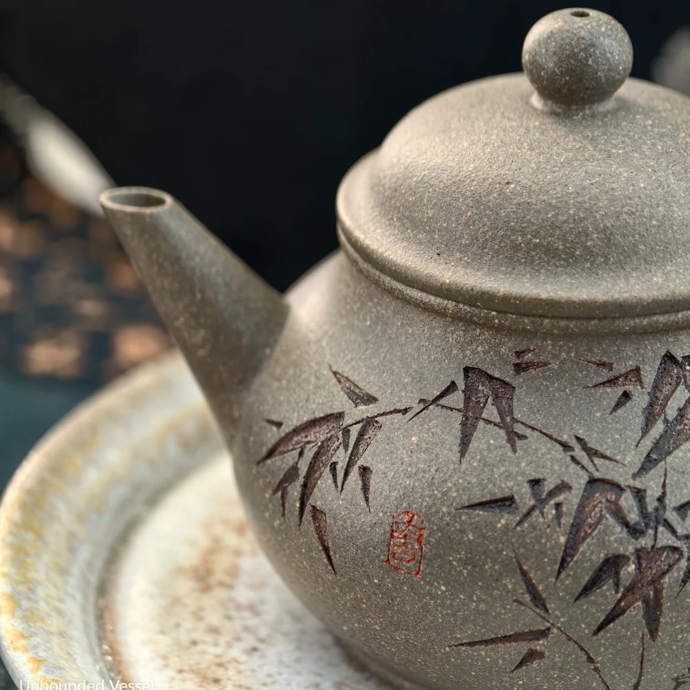 Yixing Qing Duan Clay Shuiping Purple Clay Teapot, Handmade Zisha Clay, REACH Certified Food-Safe For Gongfu Tea Ceremony