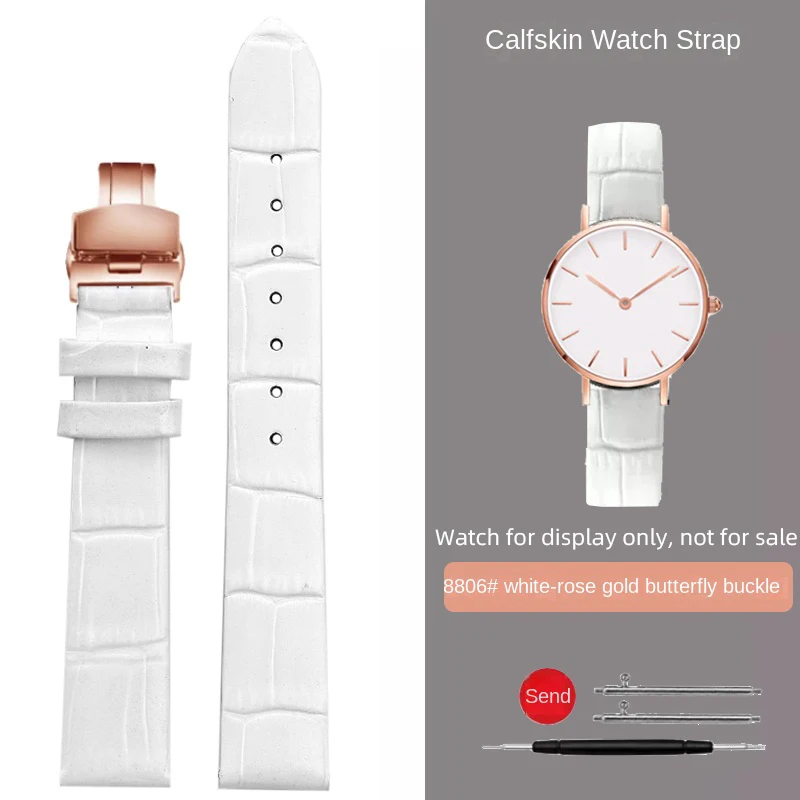 حزام ساعة أبيض للرجال والنساء ، حزام لكاسيو ، سواروفسكي ، تيسو ، روسيني ، سوار ساعة ذكية ، ، تحرير سريع ، سوار 14 ، 16 ، 18 ، 20