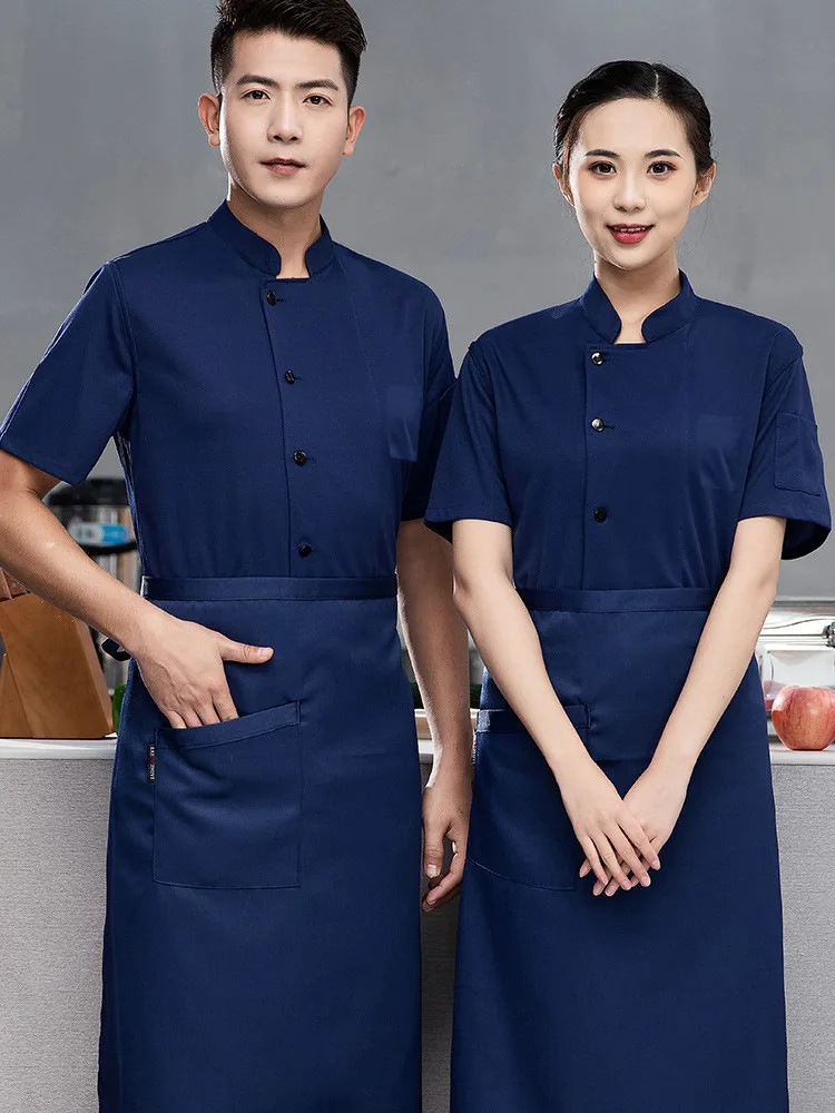 Summer Cool Unisex Chef Jacket 360°Breathable Short Sleeve Cook Shirts Men and Women Restaurant Hotel Uniform Catering Work Coat