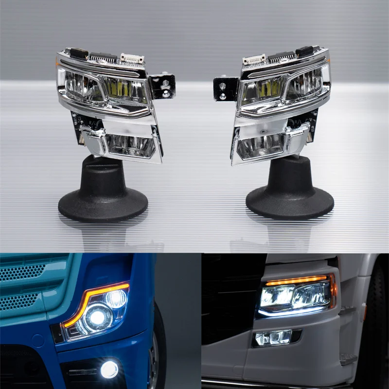 LED-Scheinwerferlampengruppe, fließendes Licht für 1/14 Tamiya RC Muldenkipper SCANIA 770S 56368 #   56371 #   Mercedes-Benz ACTROS 3363 Teile