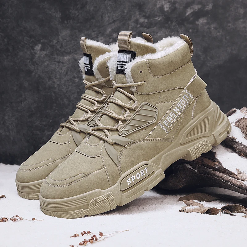 

Winter Snow Boots Men Shoes Fur Warm Leather Outdoor Casual Hiking Platform Designer Luxury Cowboy Ankle Tactical Sneakers