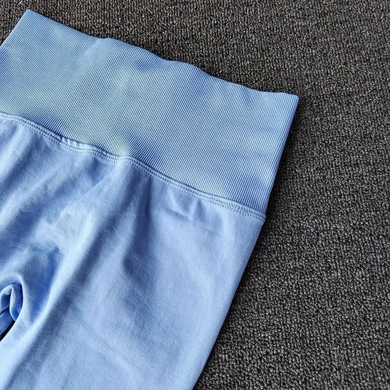 Pfirsich-Po-Fitness-Leggings mit hoher Taille, schnelltrocknend, nahtlos, für Po-Lifting, eng anliegende Sport-Yoga-Neun-Punkt-Hose – Detail 5