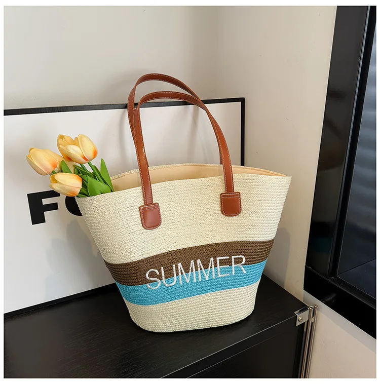 

Women's Luxury Straw Beach Tote -2025new Premium Spacious Versatile Handbag for Summer Vacation & Daily Commute