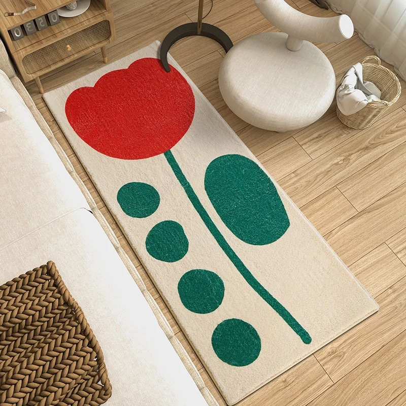 

Simple Flower Bedside Bay Window Soft Carpet Cartoon Living Room Decoration Carpets Modern Study Cloakroom Large Area Plush Rug