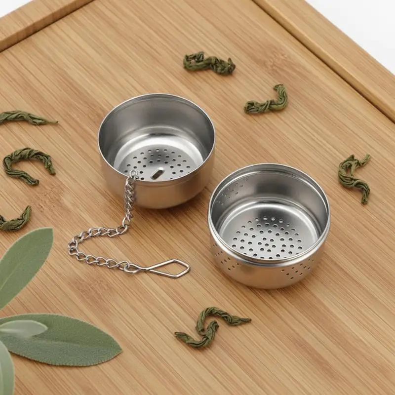 Tea Infuser Tea Filter Cylindrical Shape Fine Mesh Tea Infusers For Loose Tea Retractable Chain Design Tea Strainers For Loose