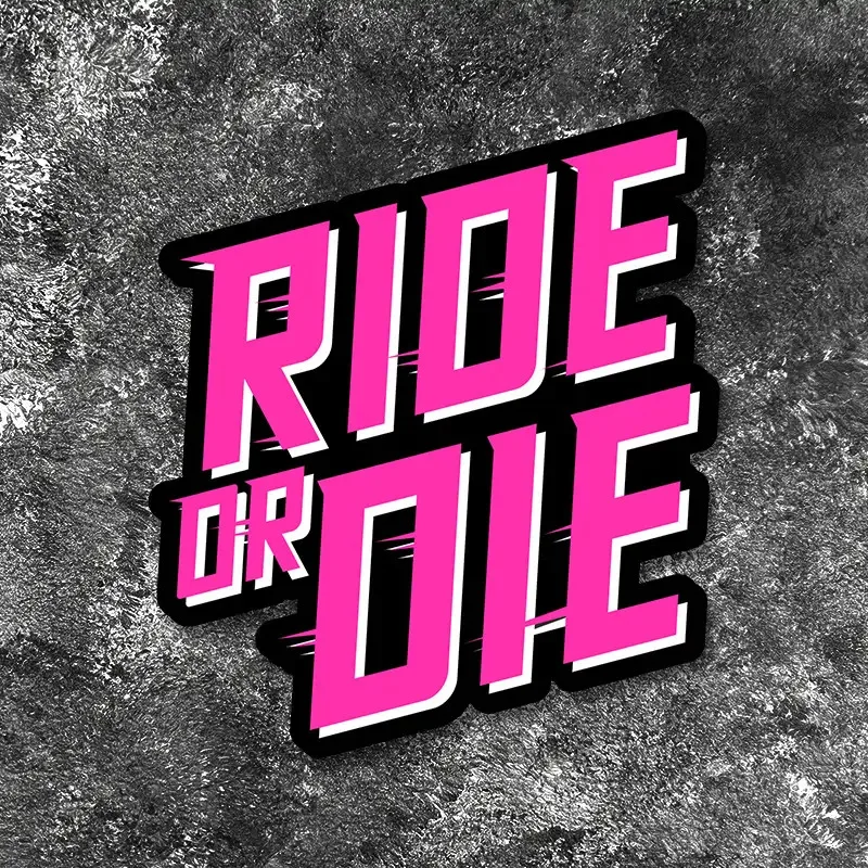 1 ピース RIDE OR DIE オートバイ＆自転車 - 防水ビニールネオンレインボーステッカー（RIDE OR DIE）マウンテンバイク用