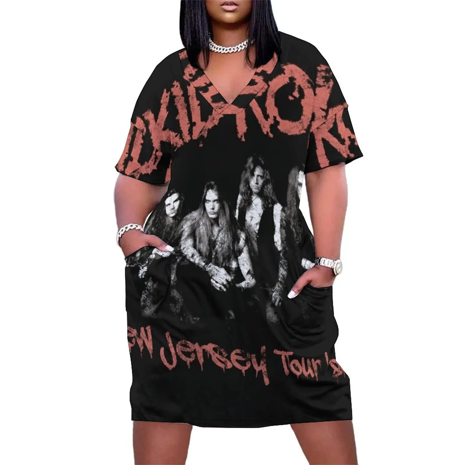 Best Seller classic Rock n Roll Hard Rock Sleaze Heavy Metal Skid Row Tour 89 Premium T-Shirt Loose Pocket Dress summer dress