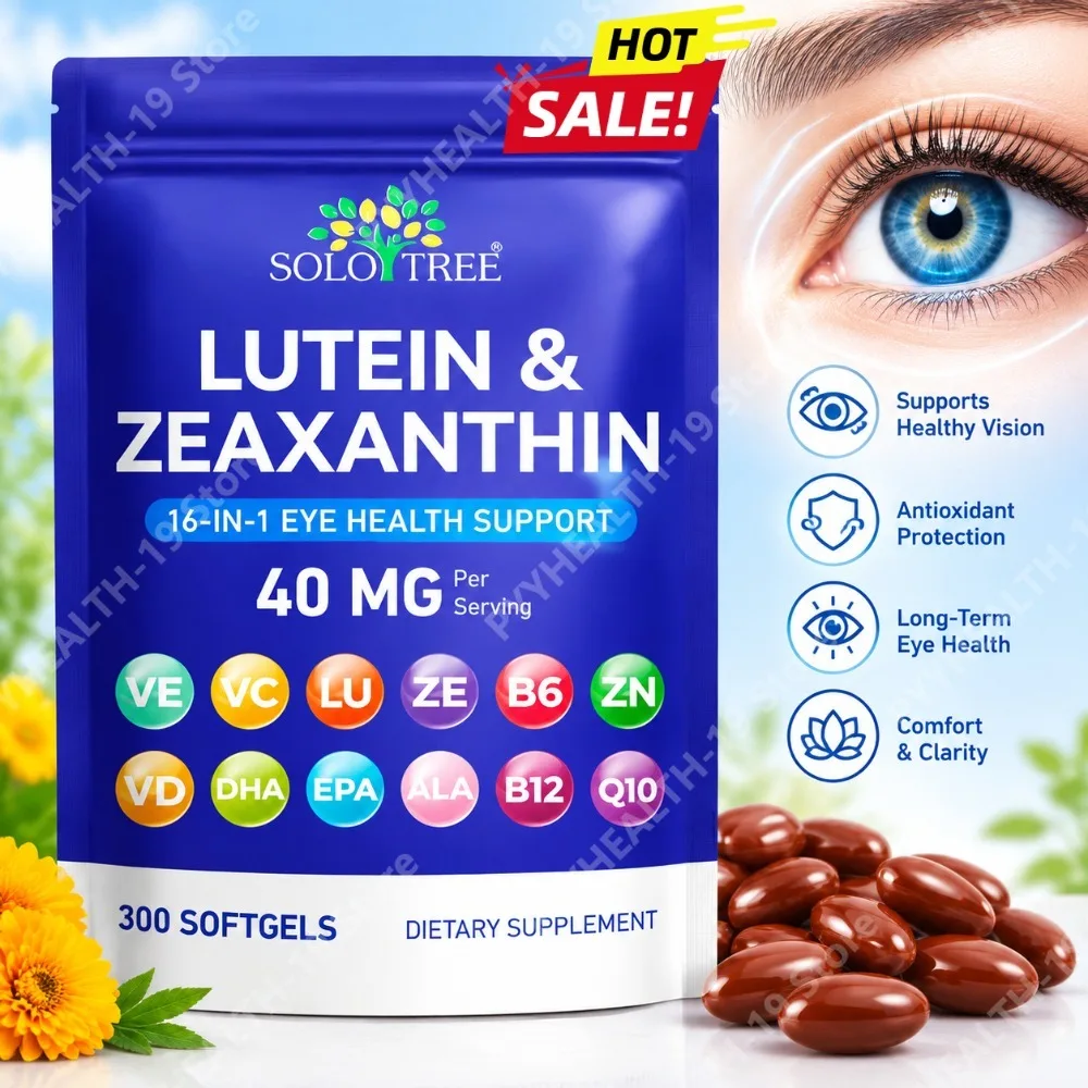 Lutein & Zeaxanthin Softgels 40mg, 16-in-1 Eye Health Support, Antioxidant Protection, Long-Term Eye Health & Comfort, 300 Count