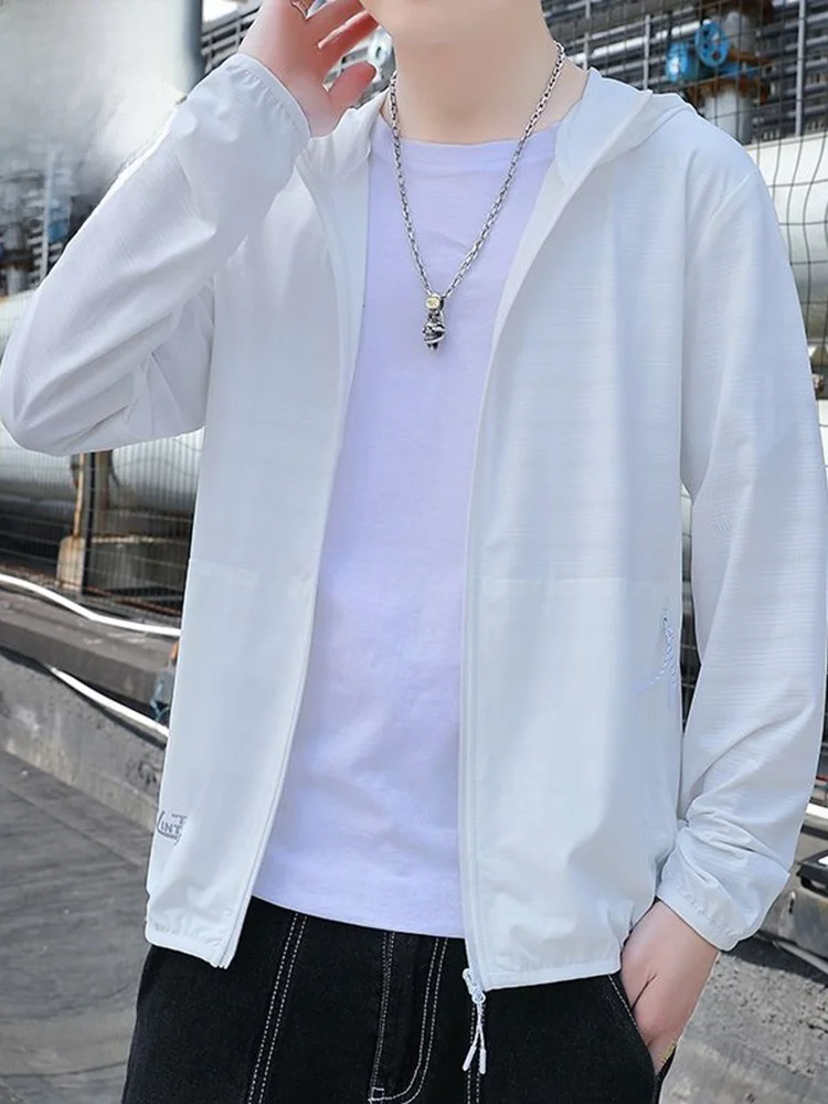 

Ice Silk Men's Summer Thin Breathable Cycling Sun Protection Jaet Lightweight Fiing Outerwear Youth Faionable