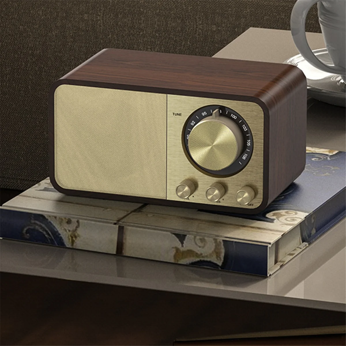 

A74Z Портативный Ретро FM-радио из цельного дерева Винтажный радиоприемник Беспроводной сабвуфер Bluetooth-динамик Звуковая коробка