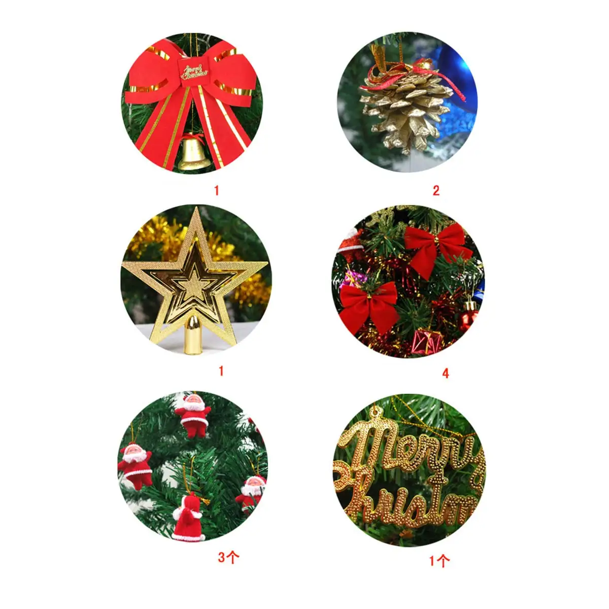 

45cm DIY Tabletop Christmas Tree Decorations Small Xmas Tree with Star Bowknots Apples Festive Holiday Christmas Decorations