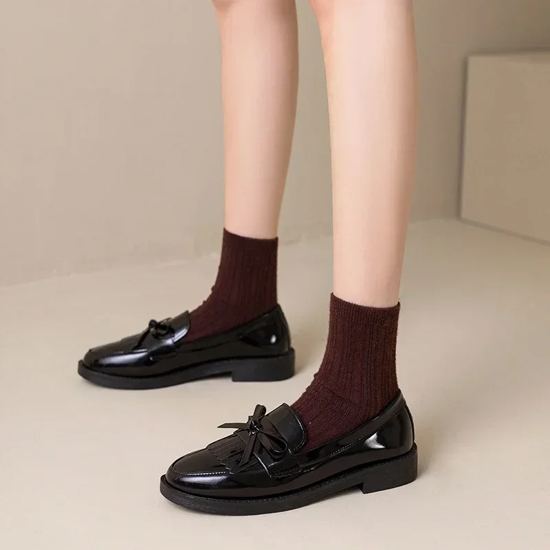 Frühling/Herbst Elegante Runde Zehenpartie Sexy Lässige Weichsohlen-Loafer Modische Bestseller Neue Bequeme Übergrößen Damenschuhe – Detail 7