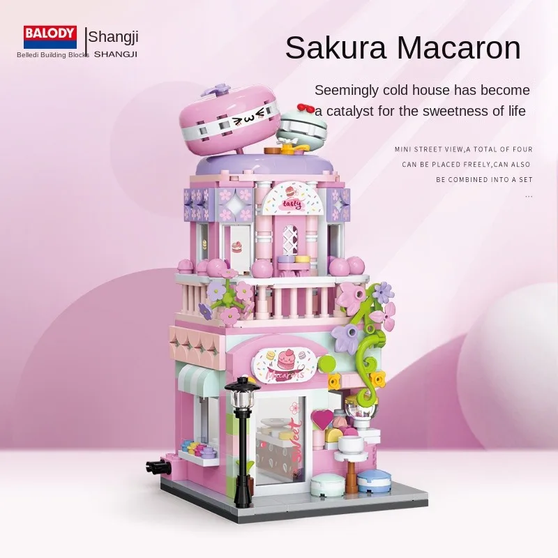 Beiledi 21200 Kleurrijke Straatarchitectuur Kleine Deeltjesblok Assemblagediagram Puzzel Kinderen En Meisjes Speelgoed Groothandel