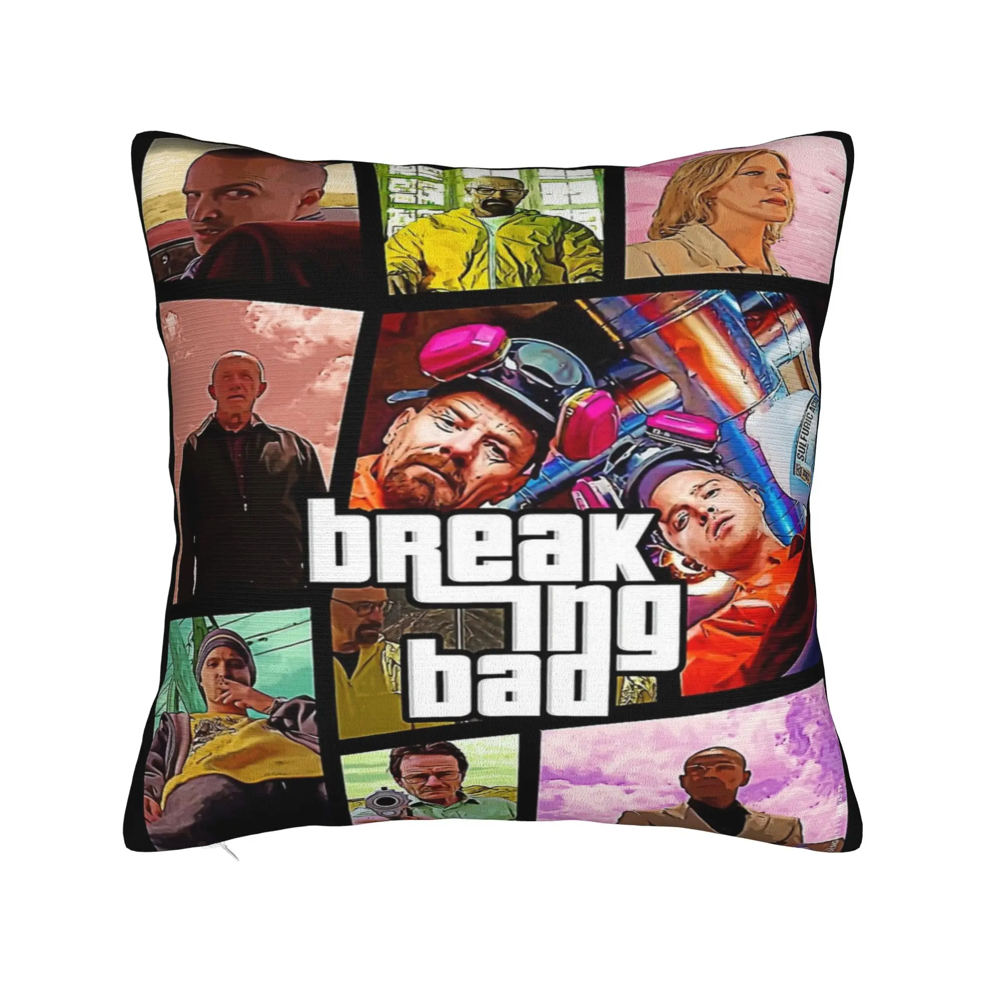 Breaking Bad Walter White Poster Square Pillow Case Game Cushion Cover Funny Polyester Decor Pillowcover for Home 40*40cm