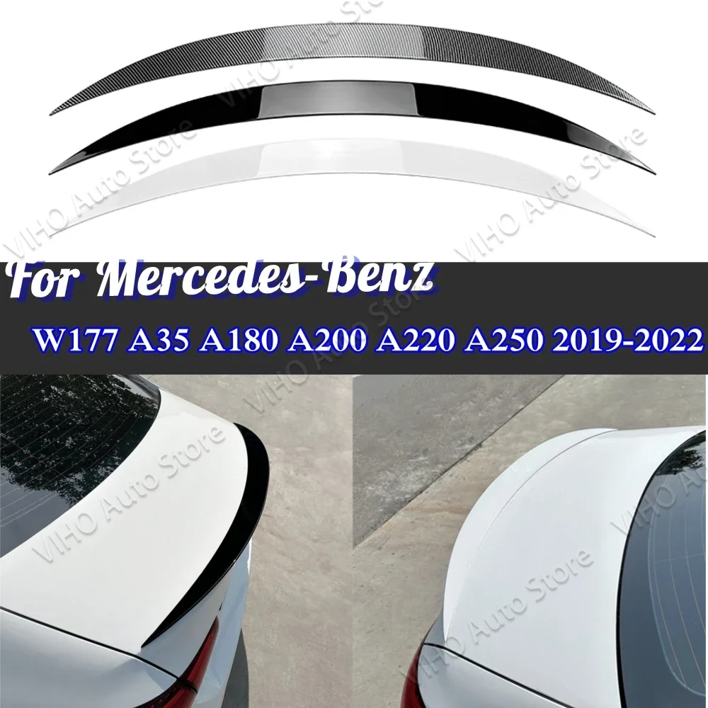 

Для Mercedes Benz A class W177 Sedan A35 A180 A200 A220 A250 2019-2022 Автомобильный задний спойлер багажника, крыло ABS, хвостовой багажник, комплекты кузова