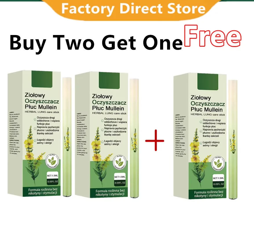 1/3 Stück Kräuter-Diffusorstift mit Extrakten von Mullein-Minzen, Rosmarin, natürlich, für die Lungenreinigung, klare Atmung, Verbesserung 1,5 ml