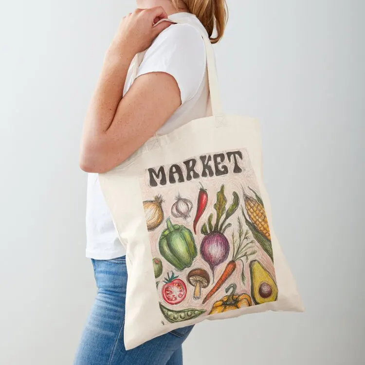 

Market Veggies Tote Bag reusable grocery bags Lady bags Cloth bags sac pour femme