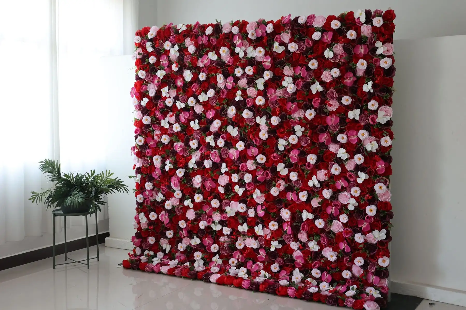 Mixed Flower series Rose Red rose White Phalaenopsis 3D flower wall Floral Wall Wedding Backdrop Event Party Decoration Props