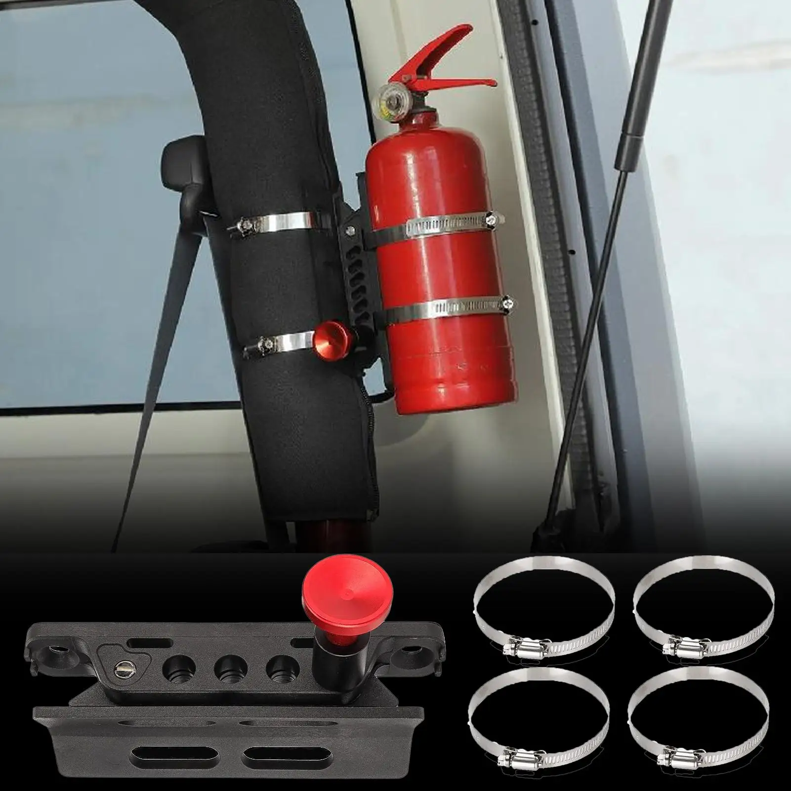 Fire extinguisher bracket Impact corrosion resistant Universal quick release fire extinguisher bracket for vehicles motorcycle - view 3