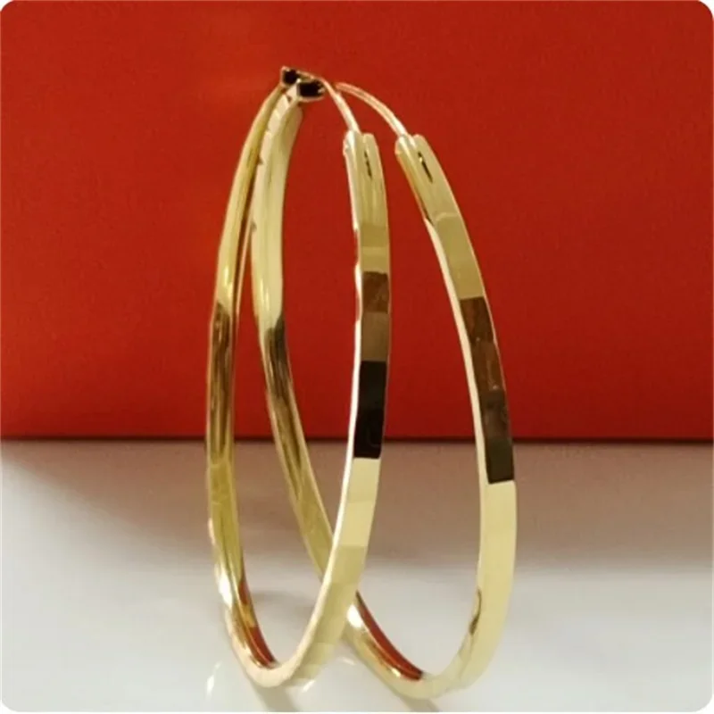 Somilia-18K Gold Plated Hoop Earrings for Women, 925 Sterling Silver, 2.0mm, Earring Jewelry, Mum's Gift, New Fashion