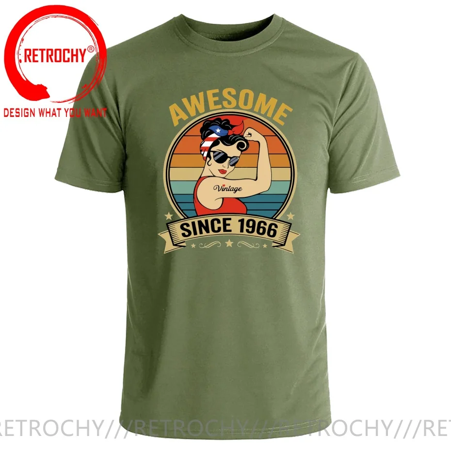 Retro Awesome Since 1966 Vintage Birthday T Shirt Men Fashion Trendy Casual Clothing Stylish Tops Tee Shirt Leisure Tshirt
