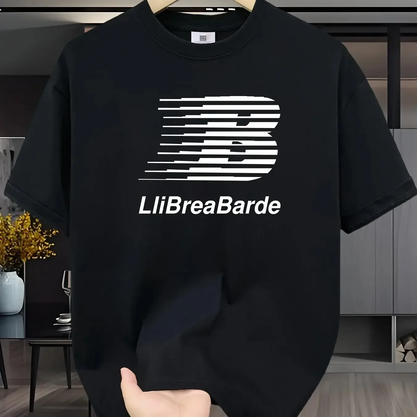 Modisches 3D-Buchstaben-Bedrucktes T-Shirt Trendiges Lässiges Rundhals-Oberteil Sommer Neue Atmungsaktive Kurzarm Street-Style Herrenkleidung