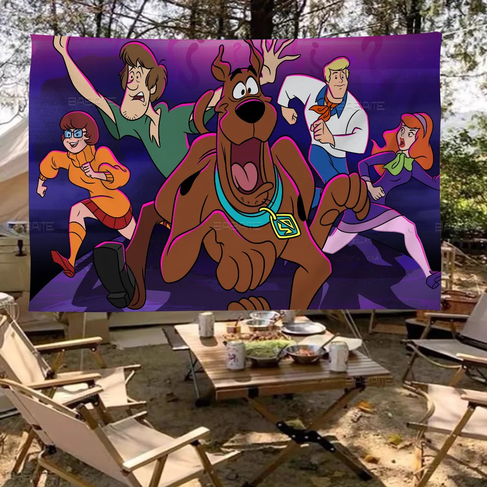 S-Scooby Cartoon Doo Printed Large Flag Art Science Fiction Room Home Decor Decor Banner