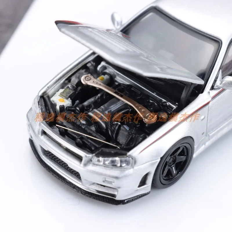 MH 1/64 Skyline GTR R34 APAxpo Legering Motorvoertuig Speelgoed spuitgieten Metalen Model Collectie Jongen Kerstcadeaus