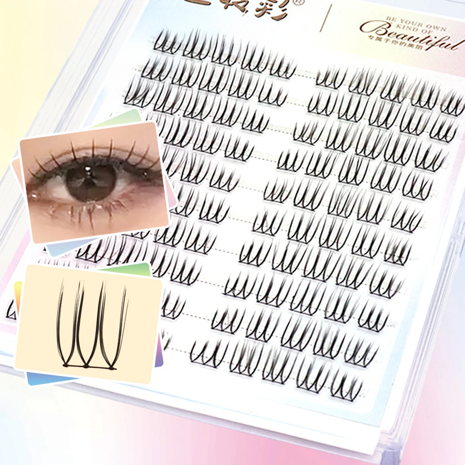 7/8/10 Rows Segmented Korean Female Group False Eyelashes Cosplay Individual Eyelash Clusters Dense Manga Artificial Eyelashes