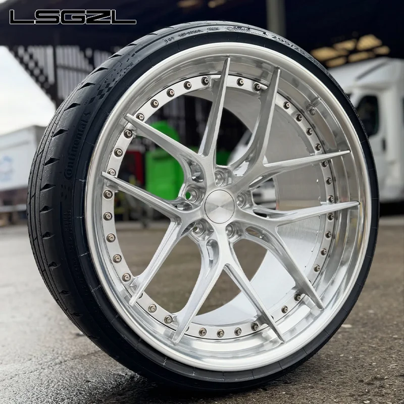 LSGZL Forged 2-piece Deep Concave Car Wheel Rims 5x114.3 5x120 5x130 5x127 Brush 18 20 21 22 24 26 Inch  for Mercedes Audi BMW