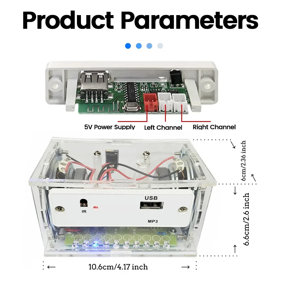 Electronics DIY Soldering Project Practice Solder Assembly DIY Electronic Kit Component  DIY Bluetooth Speaker Kit 2*3W Speakers