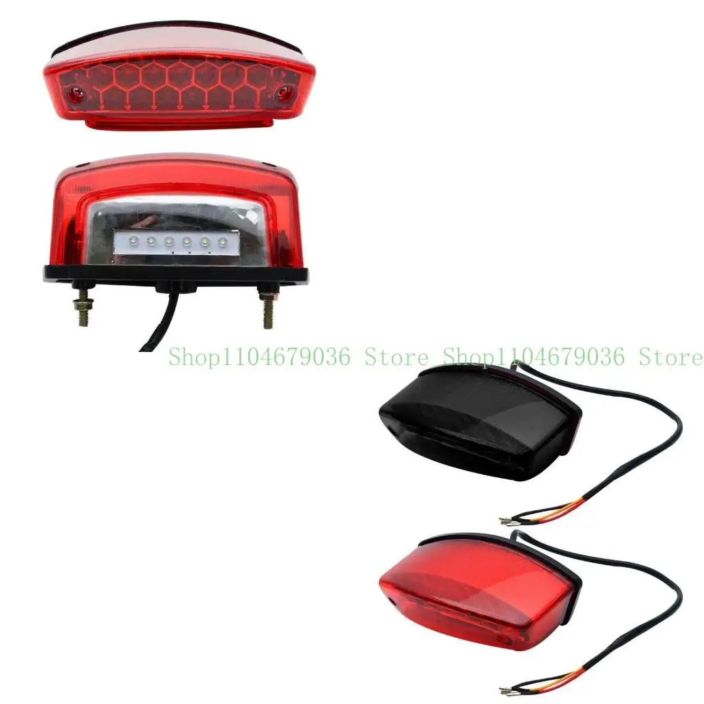 

652F 12V Mini Motorcycle LED License Plate Light Motorbike LED Rear Tail Number Light Light Assembly