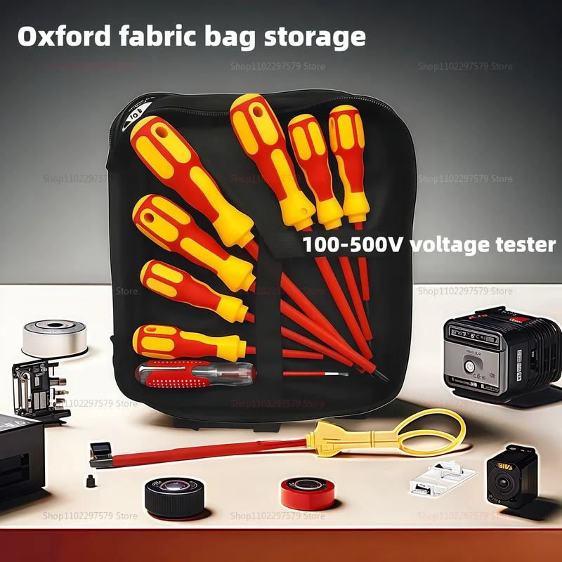 Electrician Hand Tools Set Magnetic Screwdriver Insulated Phillips Slotted Bits Multi-Function Electrician Toolkit Perfect for H