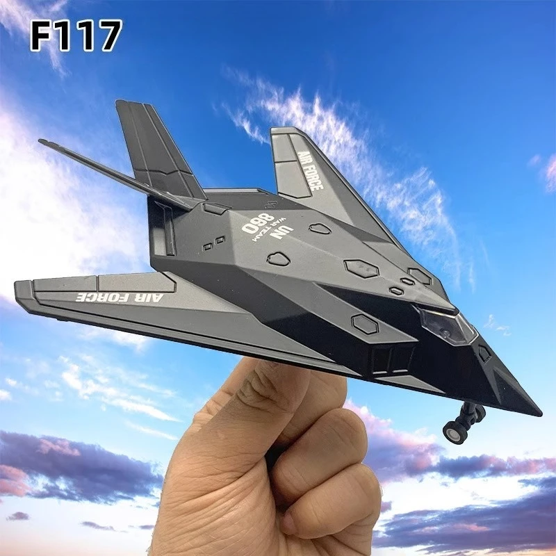 

1:144 Nighthawk F-117A Стелс-истребитель модель самолета звук свет моделирование сплав военный самолет детская игрушка в подарок