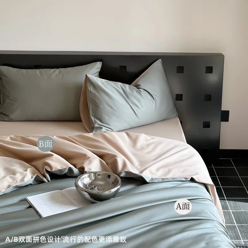 طقم سرير قطني طويل التيلة غطاء لحاف فاخر 240x220 ملاءات الملكة الملك أغطية سرير 160x200 معزي مزدوج يورو سوبركينج Xl