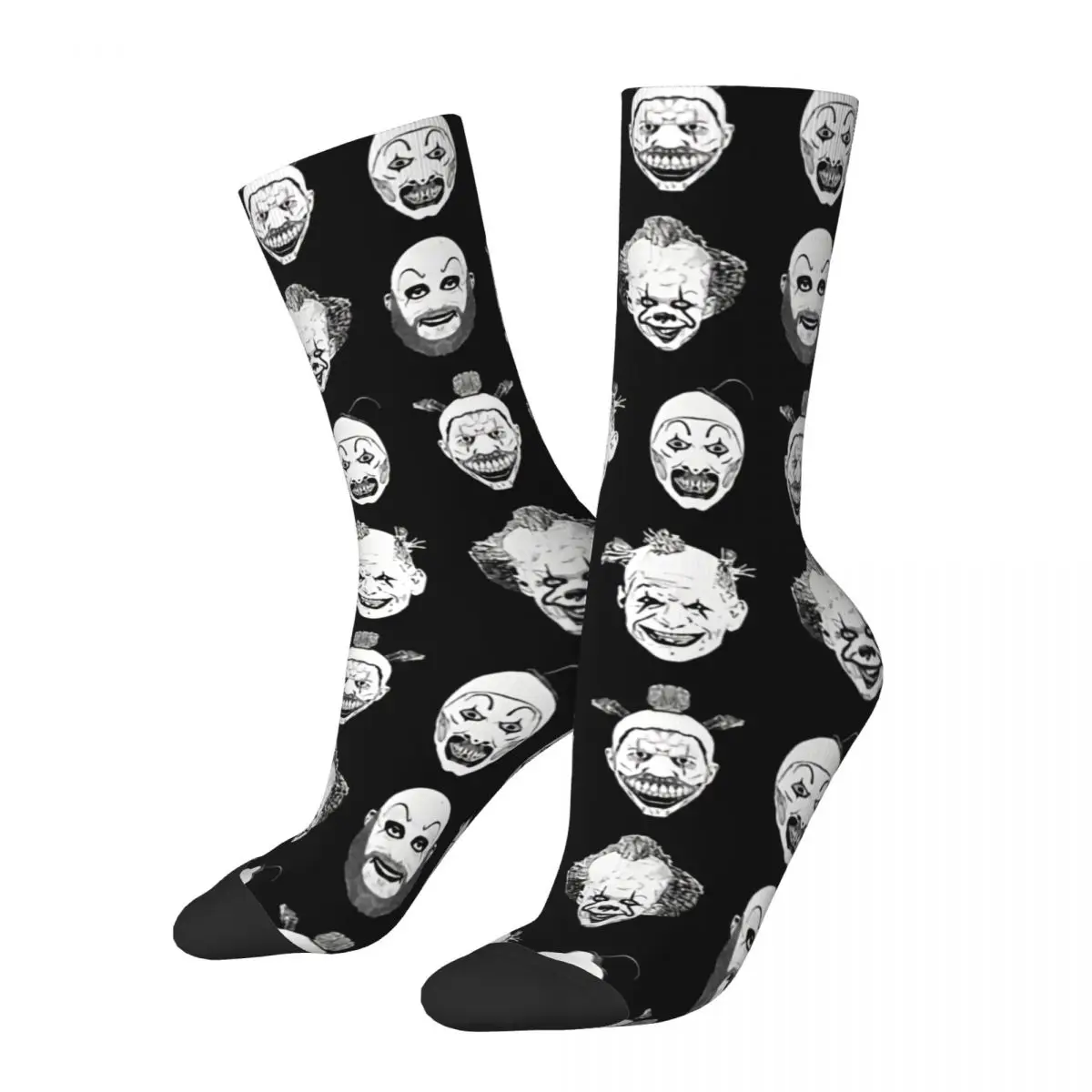 

Retro Clowning Around Men's Socks Horror Movies Unisex Harajuku Pattern Printed Funny Crew Sock Gift
