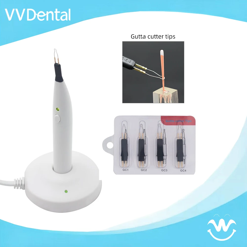 Dental Gutta Percha Cutting With 4pcs Tips Wireless Charging Socket Heating System Dental Glue Cutter Tools
