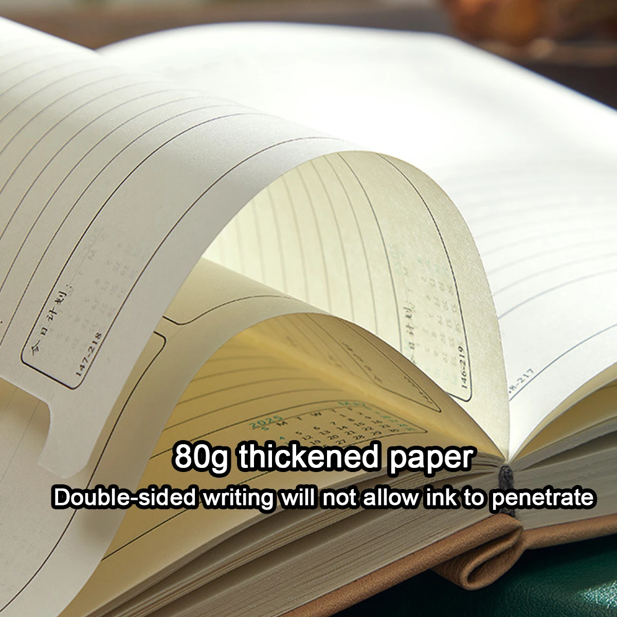 (Can Engrave Logo) A5 Leather 2025 Business Schedule, Student Daily Planner, 365-day Record Book, Notepad, Memo, 202 Sheets