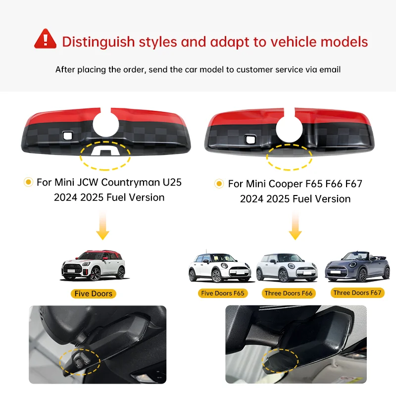 For Mini Cooper F65 F66 F67 Countryman U25 Car Rear View Mirror Cover ABS Car Endoscope Protective Decorative Shell Accessories