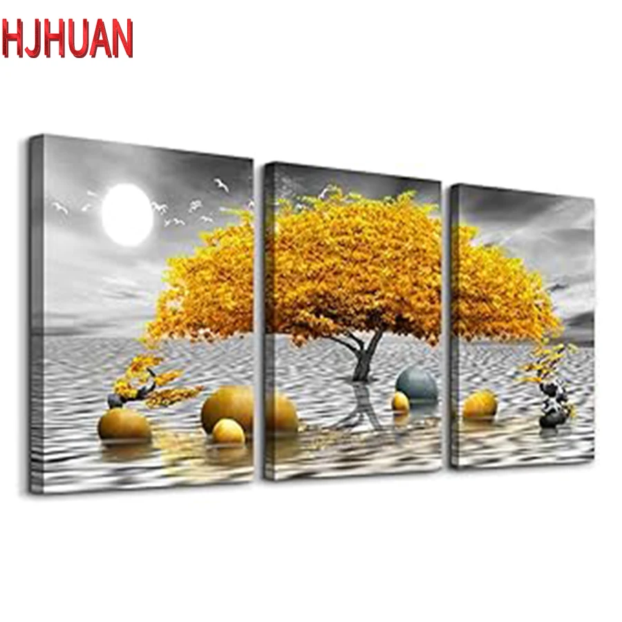 

3шт diy Алмазная вышивка Луна; денежное дерево DIY алмазная живопись мозаика алмазная живопись вышивка крестиком дрель настенное искусство фотографии