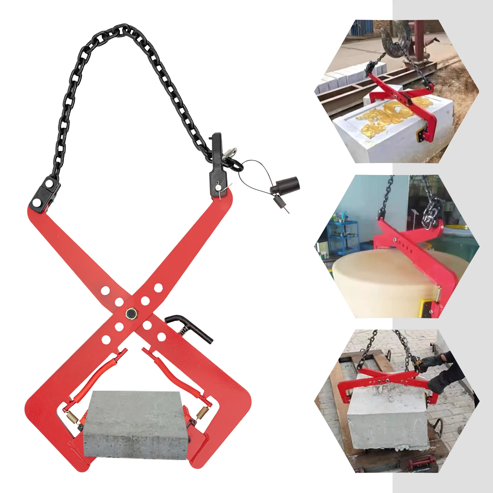 325kg/716.5 lbs Stone Clamp Curb Roadside Lifting Clamps Lift Pliers Vertical Steel Plate Clamp of Glass Slabs/Metal Sheet