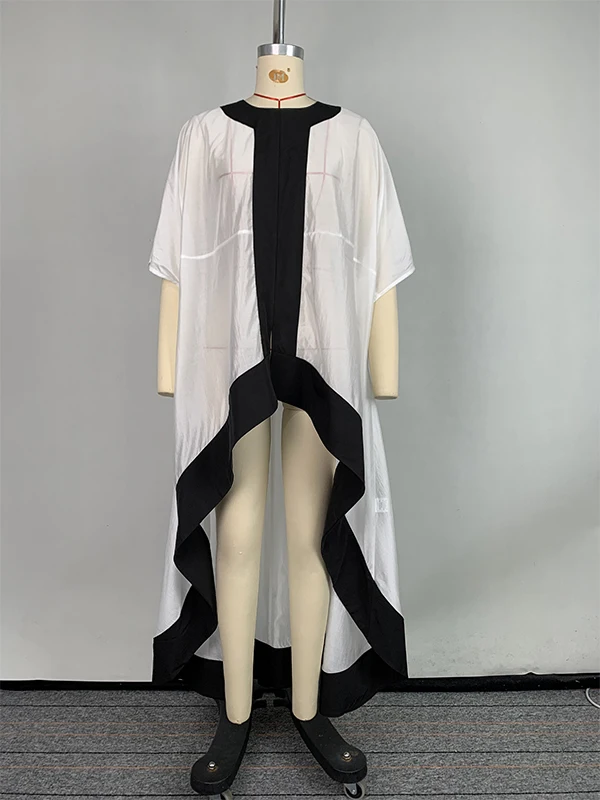 

Женская элегантная черно-белая прозрачная накидка-топ Tinaa с асимметричным подолом для вечерних мероприятий, свадеб и скромных образов