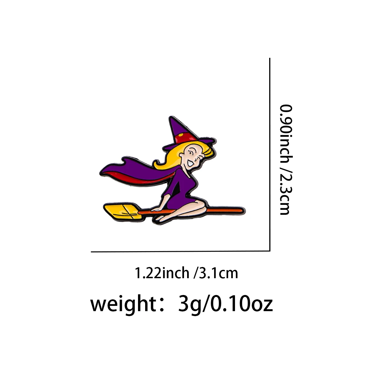 Funny Witch Enamel Pin Cartoon Brooch Pines Lapel Pins Badge on Backpack Clothing Accessories Fashion Jewelry Hloliday Gifts