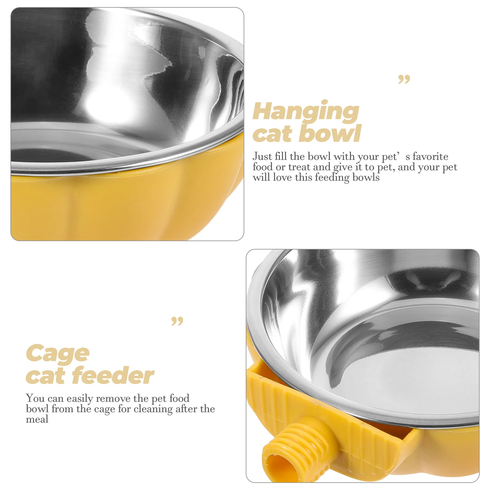 

Hanging Pet Bowl Detachable Feeder Cage Stainless Steel Dog Dishes Large Small Puppy Cat Rabbit Food Water Bowls Pumpkin Crate
