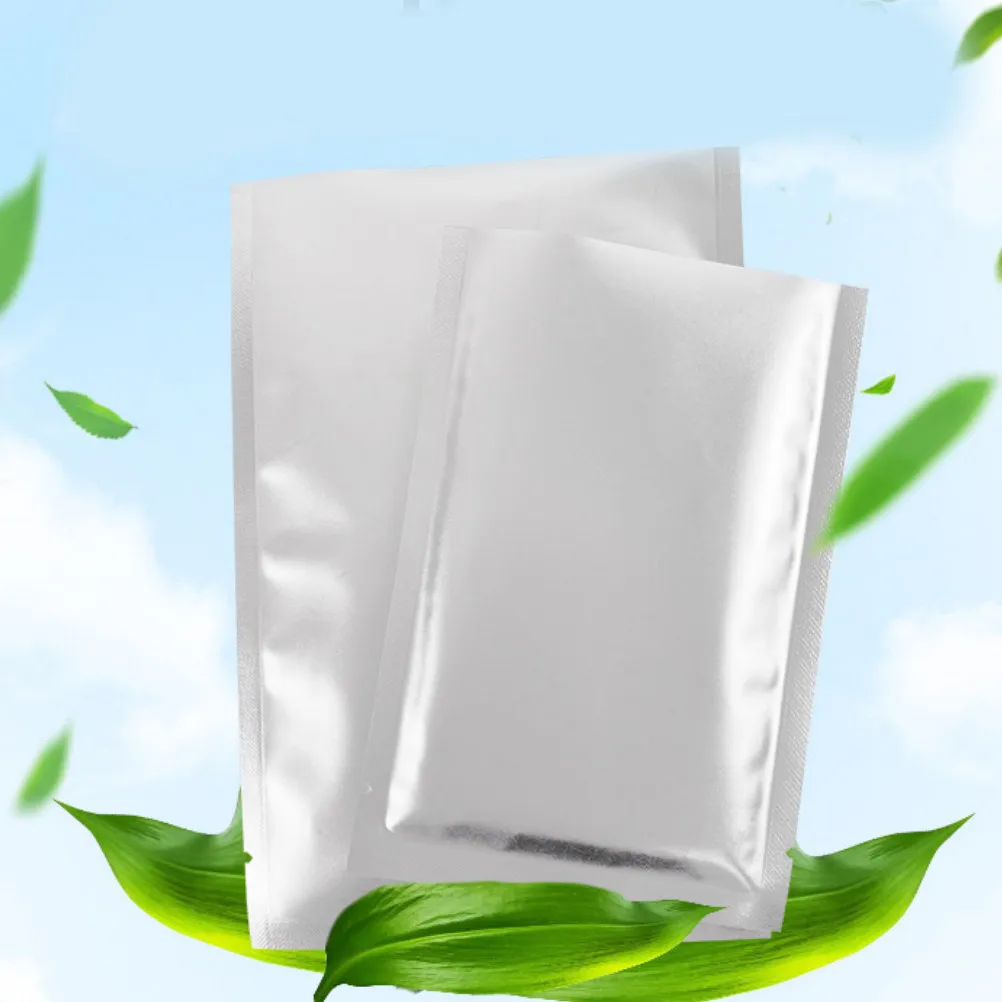 100Pcs Aluminum Foil Mylar Flat Food Storage Bag Silver Heat Vacuum Seal Airtight Moisture Proof Bulk Packaging Food Package