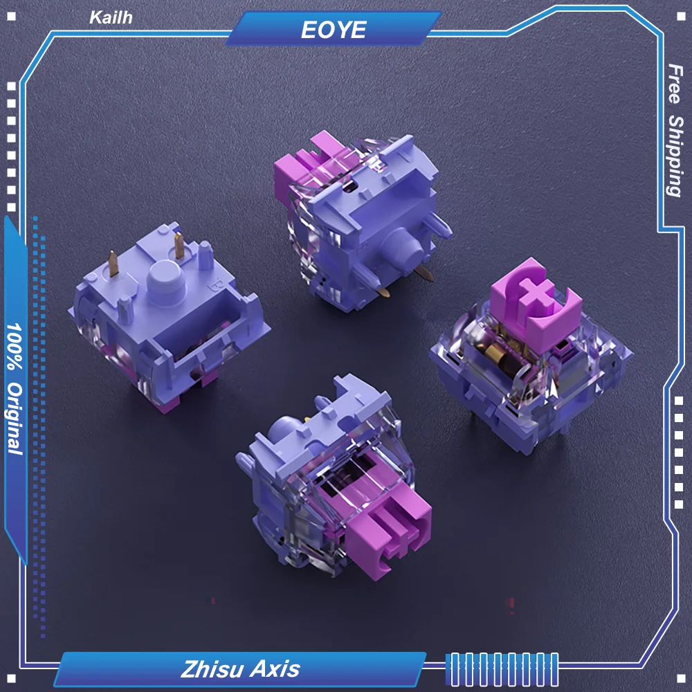 

Kailh MX Zhisu Переключатель клавиатуры Линейная световая сила Быстрый триггер 42 г 21 мм Пружина 50 миллионов времени Ось POM Основание ПК Топ