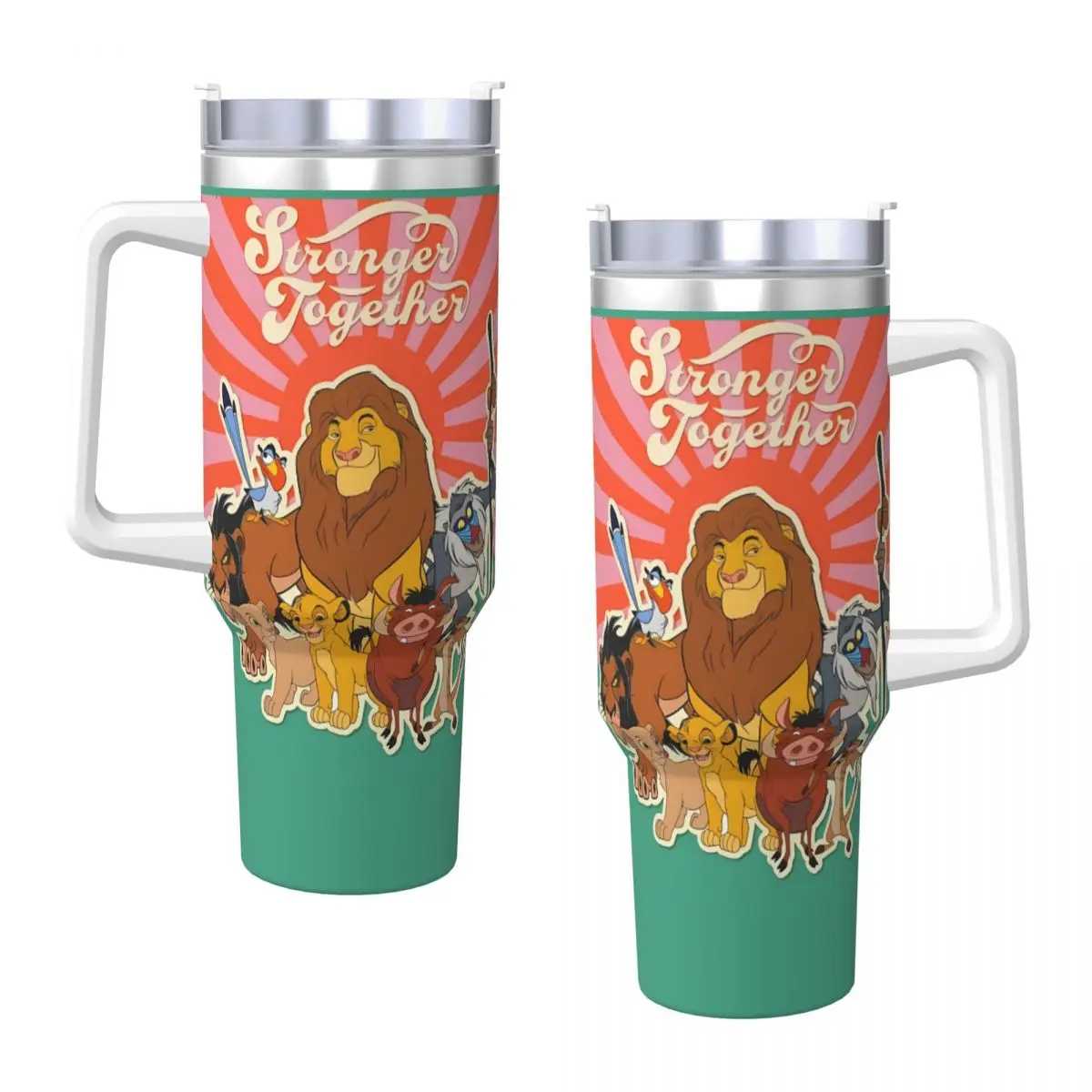 

Simba Lion King Stainless Steel Tumbler Travel Thermal Mug With Straws and Lid Large Capacity Mugs Cup Hot Drinks Water Bottle