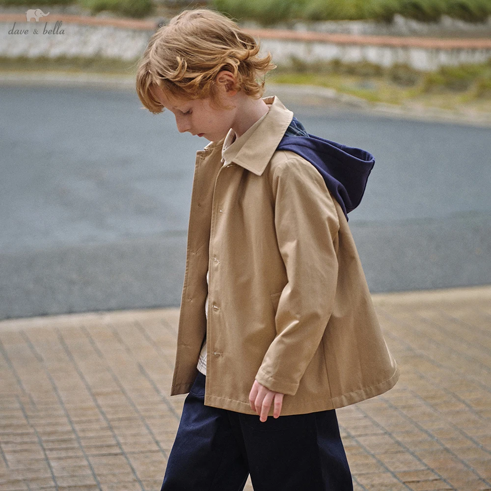 

Dave Bella Boys Spring Autumn windbreaker Jacket for Children Hoodie Outdoor Coat Kids Outerwear Clothing DK3251111